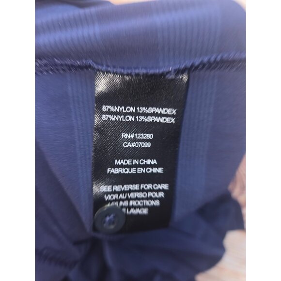 Travis Mathew Mens Navy Striped Polo Medium Nylon Blend - Picture 6 of 7